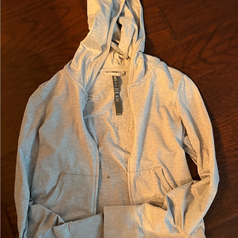 Vuori Light Gray Hooded Zip-Up hoodie